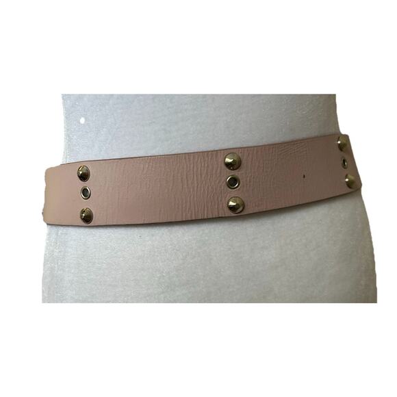Vintage Y2K Pink Belt Leather Studded Chunky Heavy Holes Punk 90s Women S Retro - Picture 3 of 11